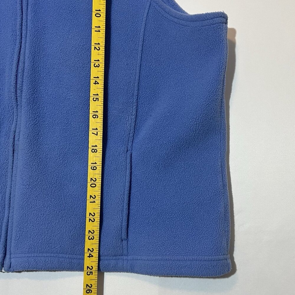 LL Bean Vest Women’s Plus Size 2X Blue Fleece Full Zip Pockets Stretch - Picture 7 of 8